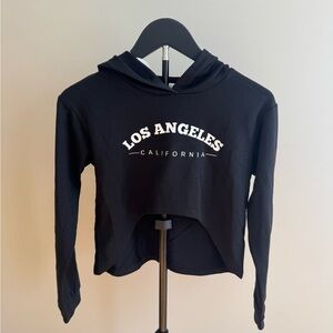 Black Los Angeles Crop Hoodie Girls Size 150 (10-11Y)